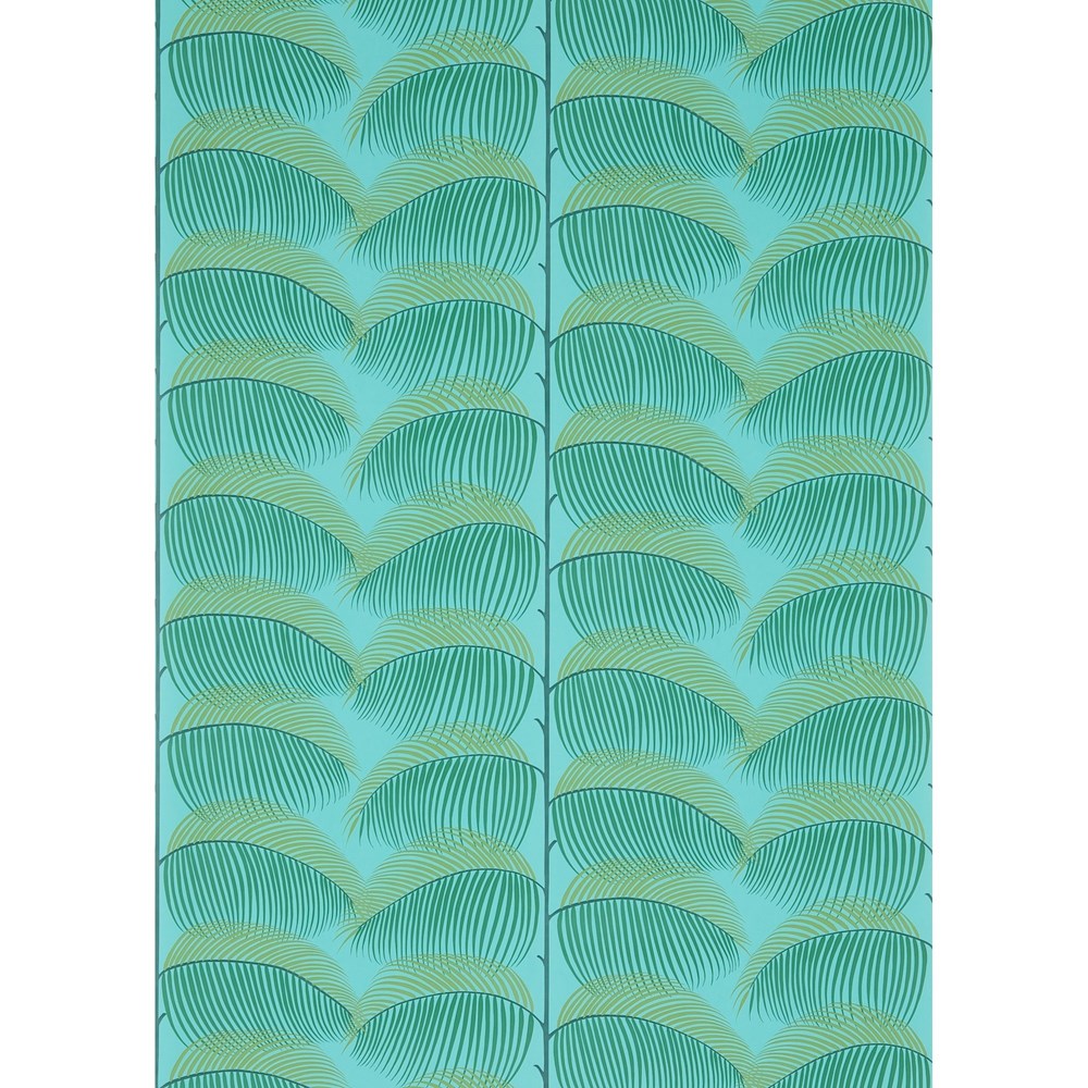 Manila Wallpaper 213373 by Sanderson in Green Turquoise Blue